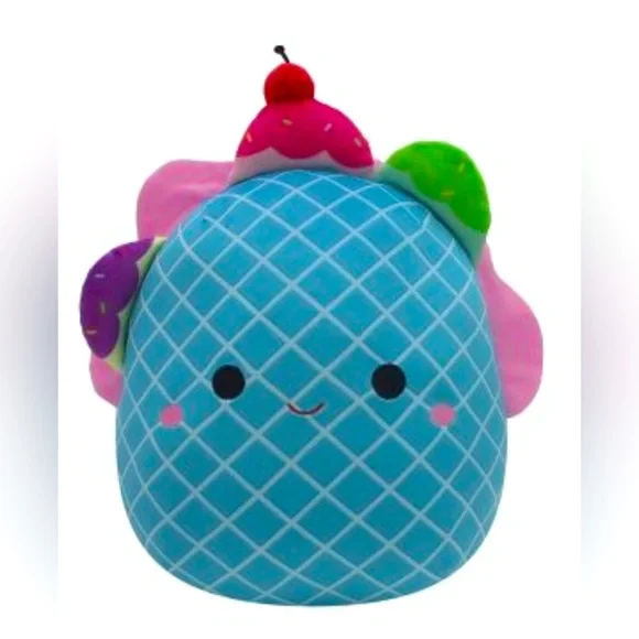 NWT SQUISHMALLOW Bertie the waffle Blue with colorful ice cream sprinkles - Picture 1 of 4